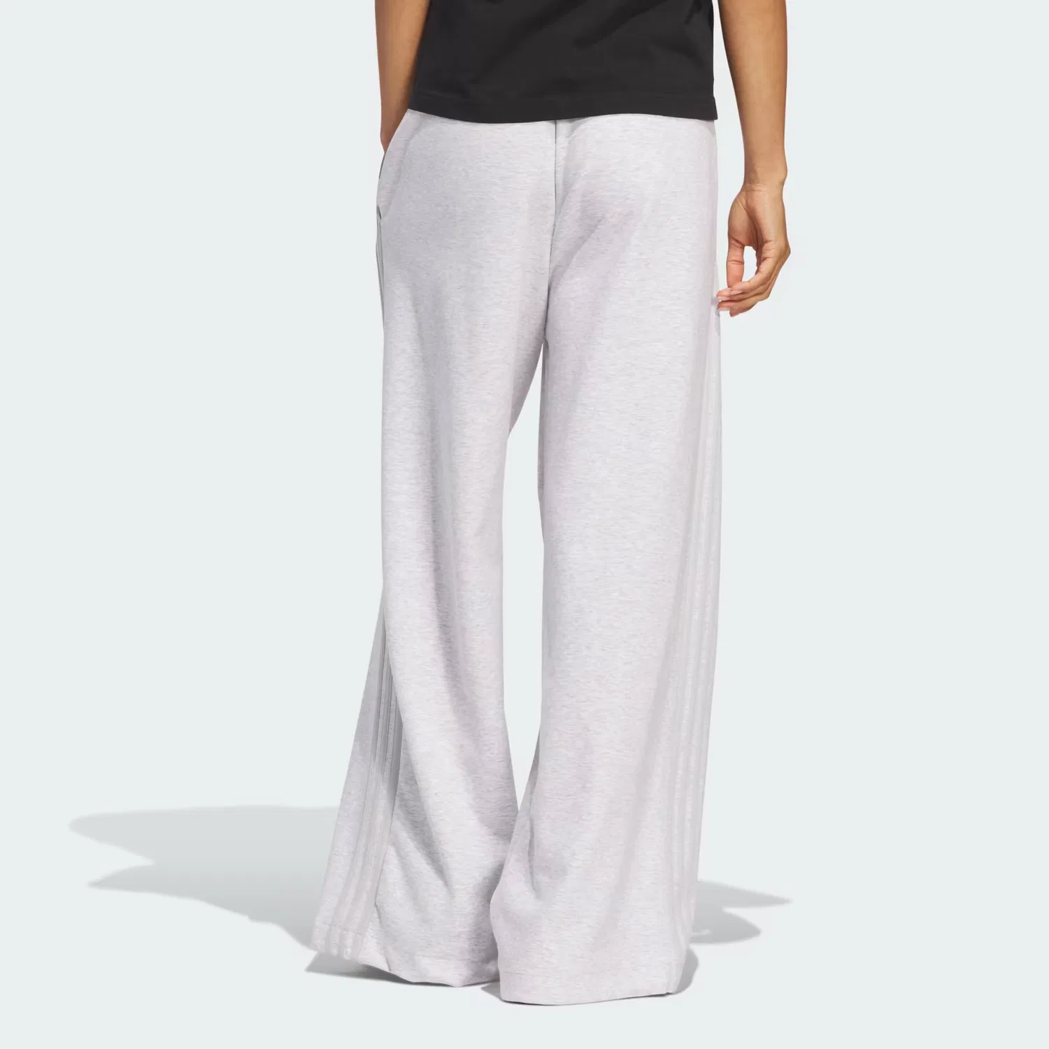 Женские брюки свободного кроя Wide Leg Pants Adidas Originals, светло-серый меланж — фото 2