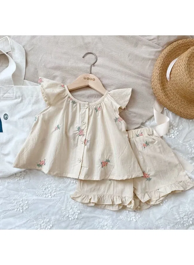 Комплект детский с цветочной вышивкой и оборками Ayada Home — фото 4