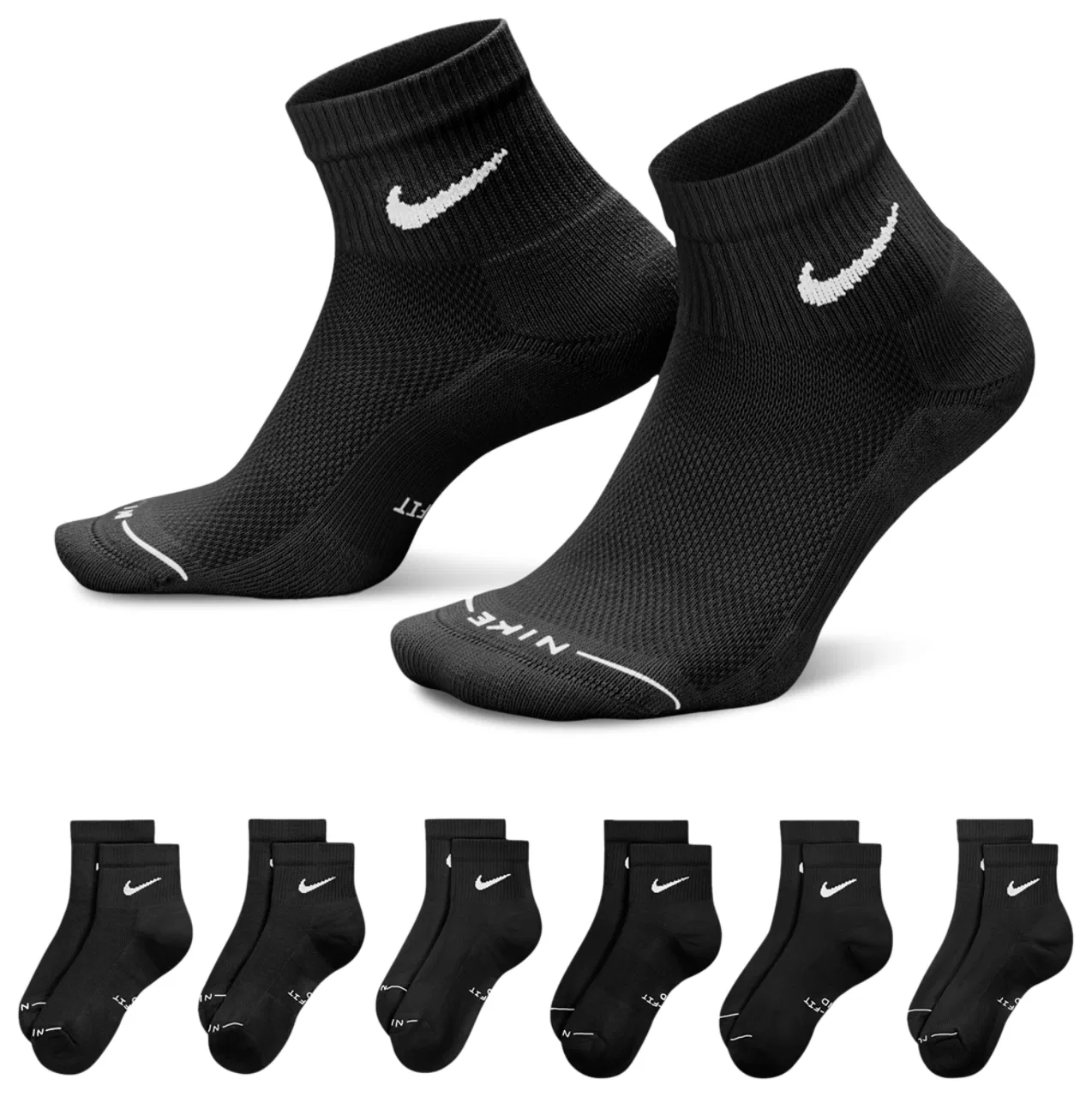Носки Everyday Elevated Ankle Nike, черный/белый