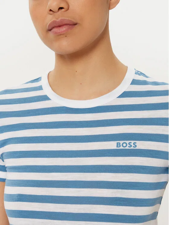 Футболка regular fit C_Esla_Striped Boss, синий — фото 4