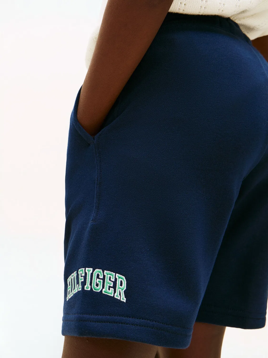 Шорты из махровой ткани, широкие Tommy Hilfiger, синие — фото 4