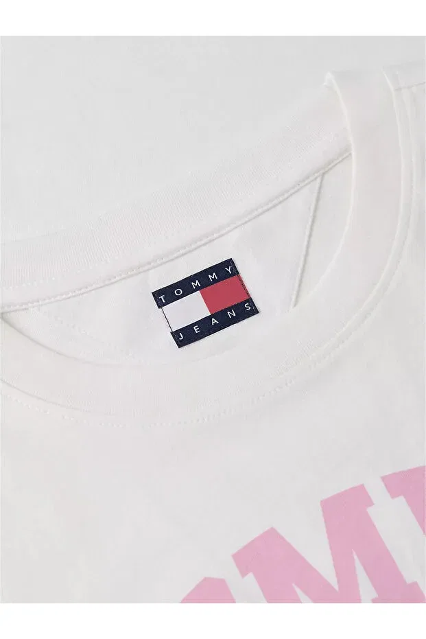 Женская футболка с коротким рукавом с принтом Tommy Hilfiger, Ecru — фото 3
