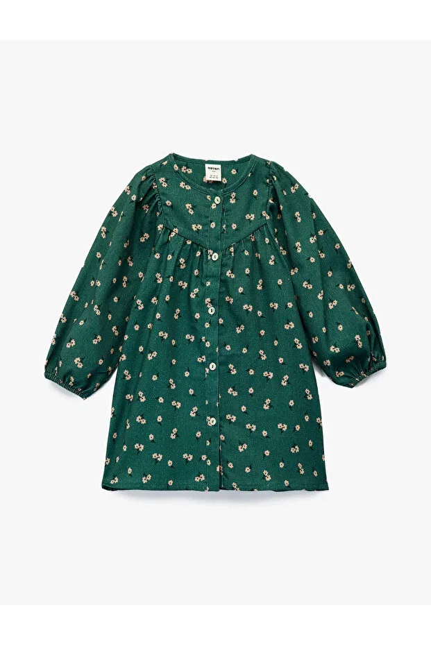 Детское платье для девочек с длинным рукавом Koton, Green Des