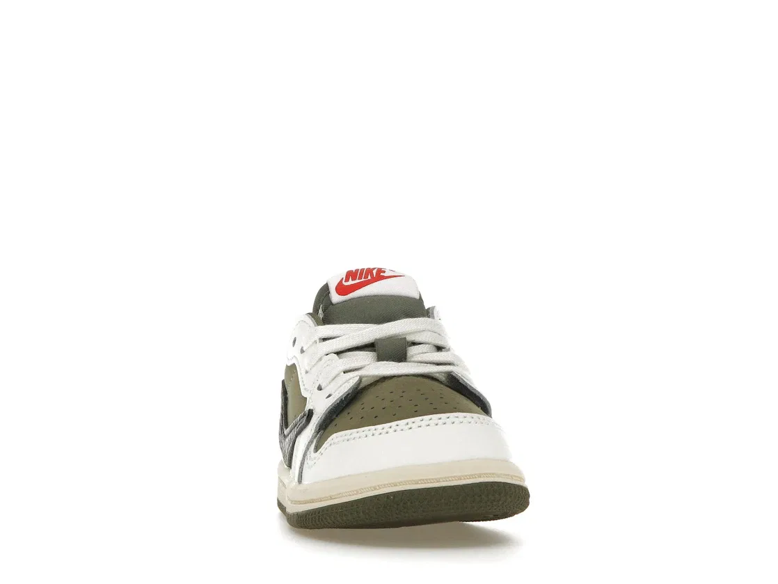Детские кроссовки lifestyle с принтом Jordan 1 Retro Low OG SP Travis Scott, Medium Olive/Black/Sail/Muslin — фото 2