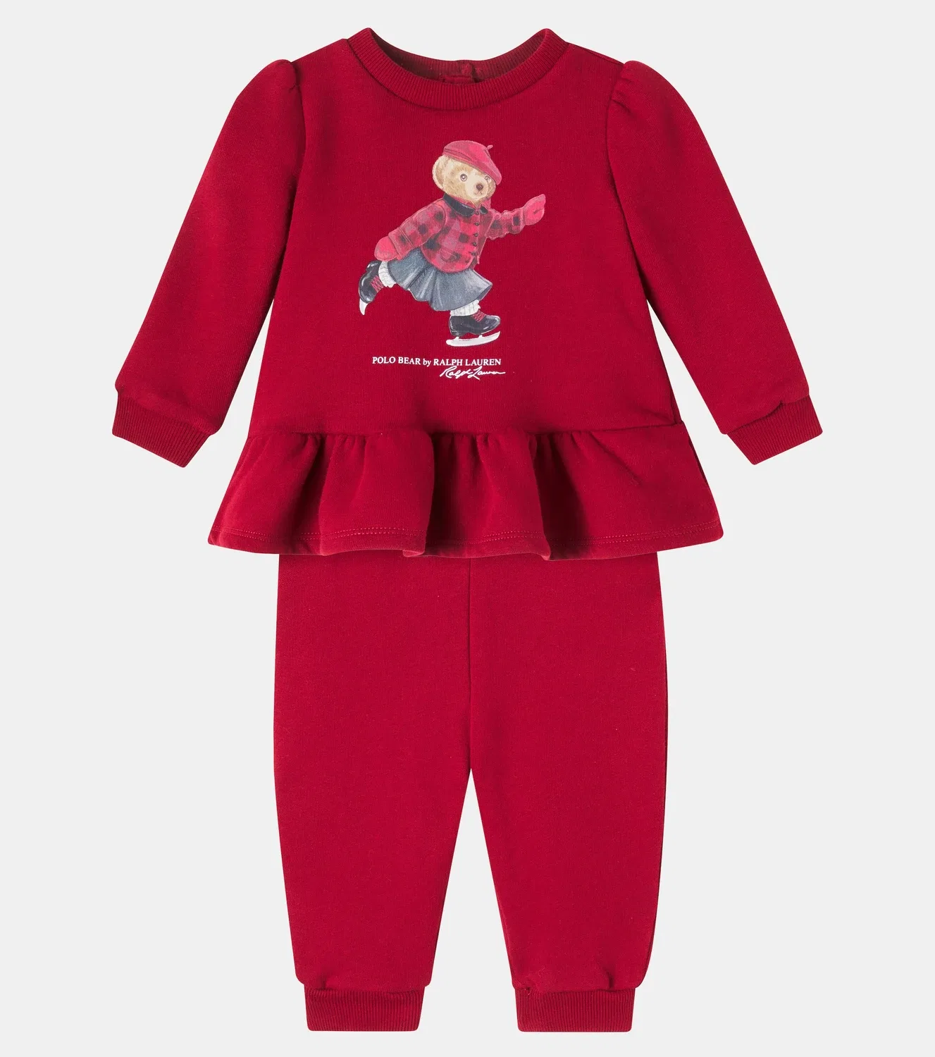 Комплект из свитшота и спортивных брюк Polo Bear, Polo Ralph Lauren Kids, красный — фото 2