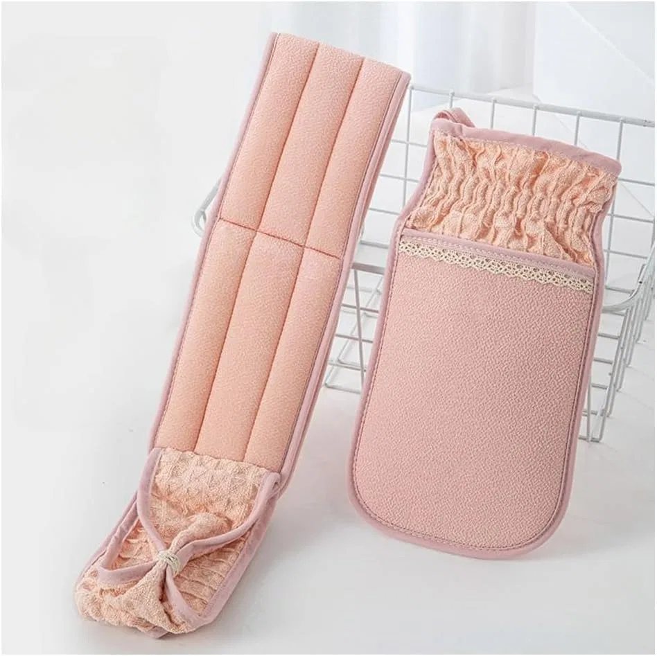 Скребок для спины с ручками, CXML&DASHE, 1 скребок + 1 рукавица, 80 см, Pink