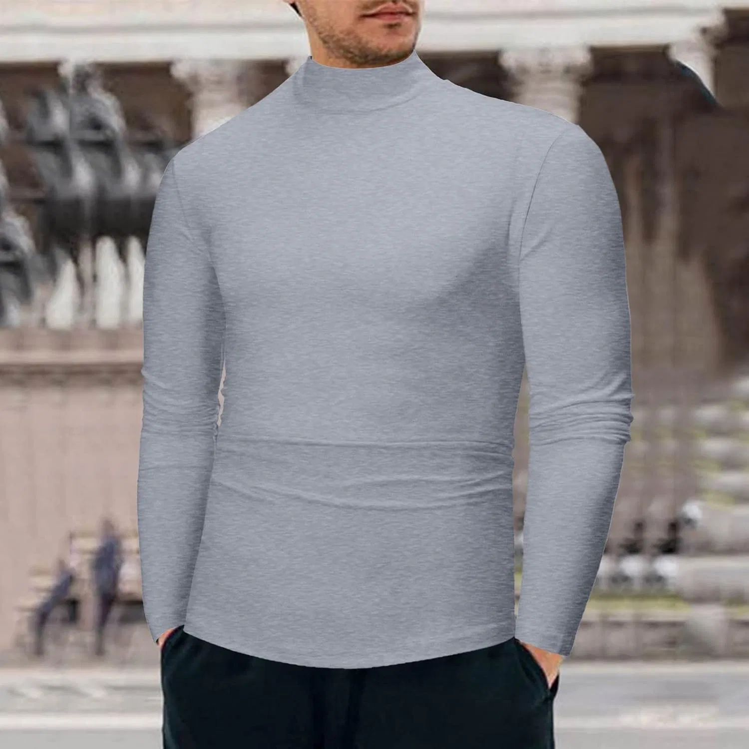 Мужская термобельевая футболка с длинным рукавом Regular Fit, Grey — фото 3
