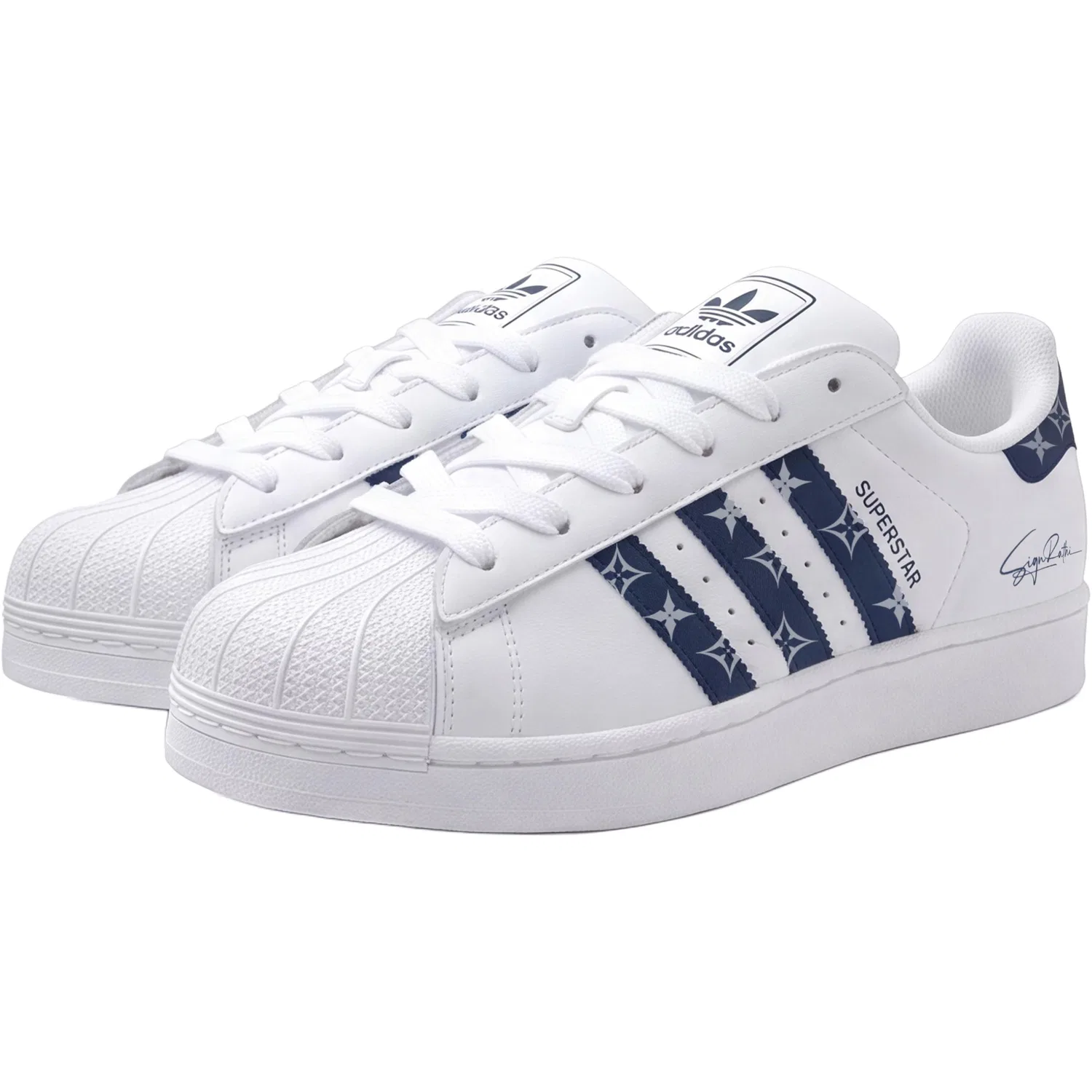 Детские кеды для скейтбординга с кастомной росписью Adidas Originals, Elegant Blue — фото 4