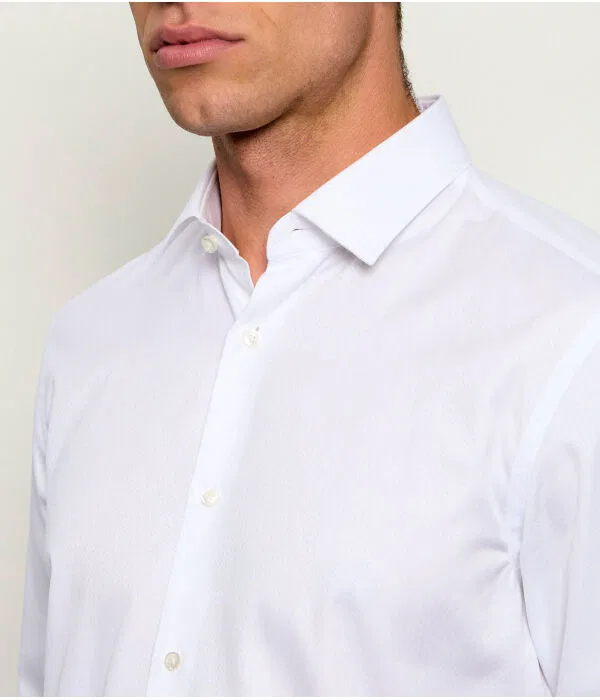 Мужская рубашка Slim Fit H-Hank-S-K-C1-263 BOSS, белый — фото 4