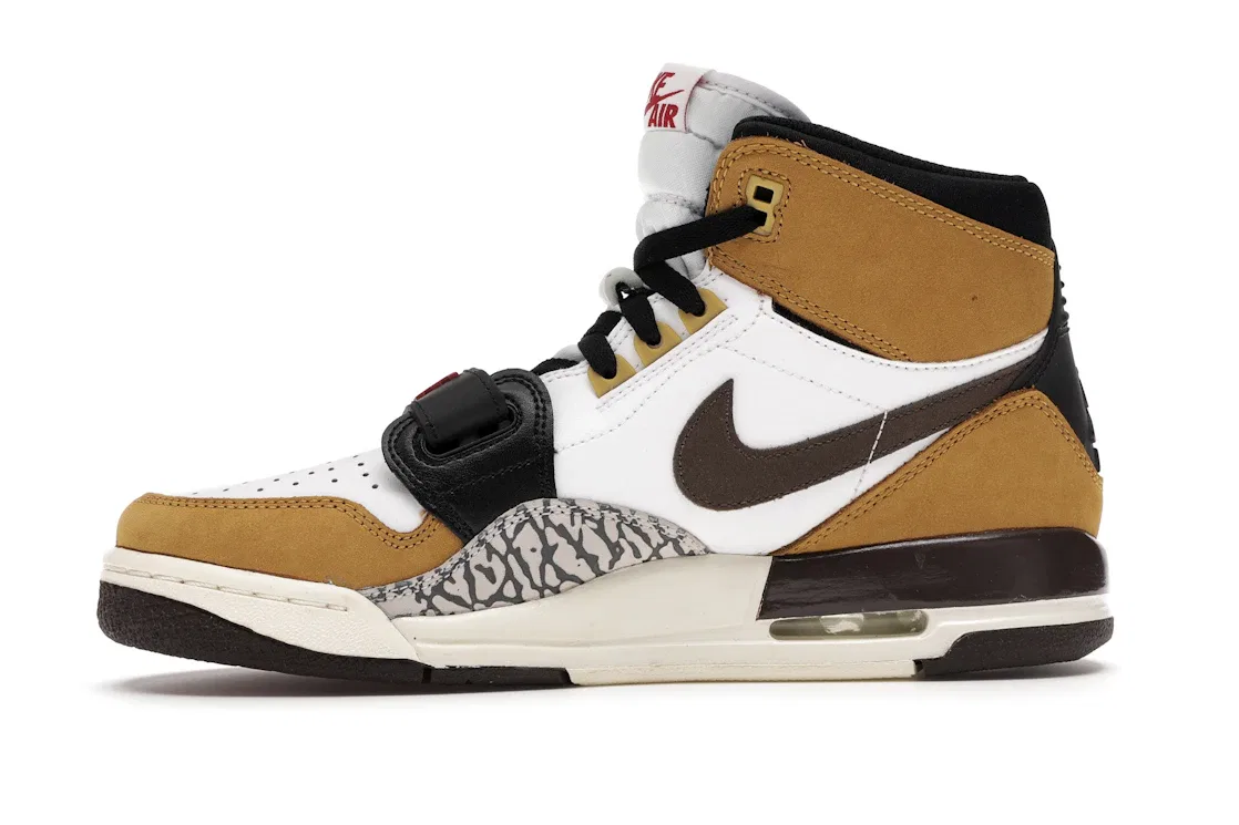 Детские кроссовки с ремешком Jordan Legacy 312 Rookie of the Year Jordan, White/Baroque Brown-Wheat-Varsity Red — фото 3