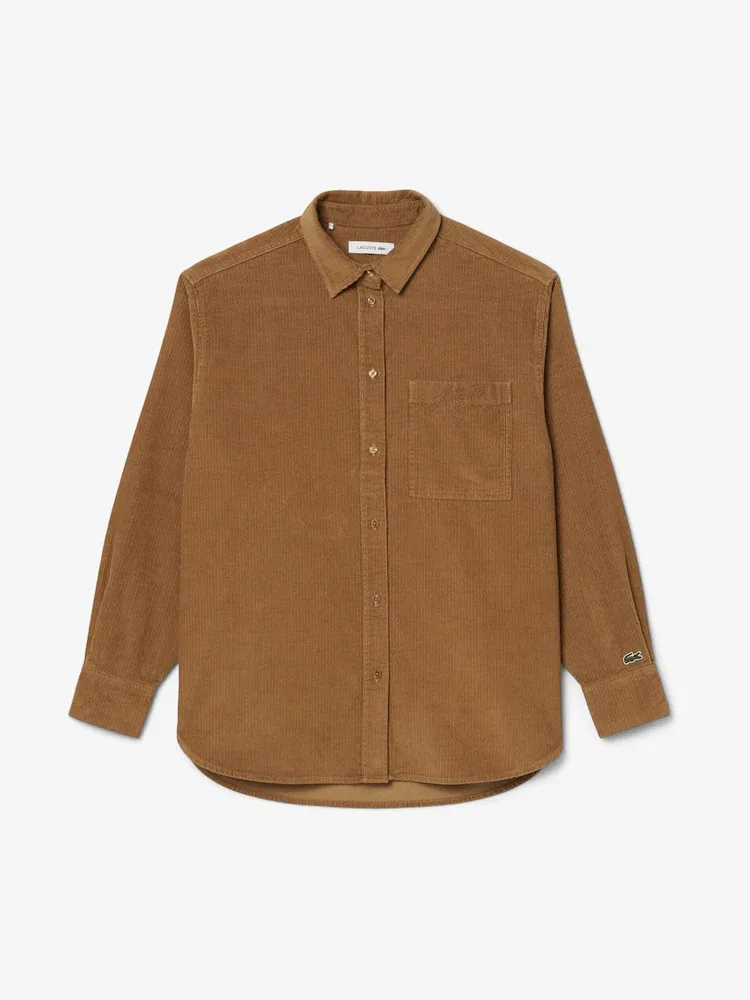 Рубашка LACOSTE DPC, вельветовая с вышивкой логотипа — фото 4