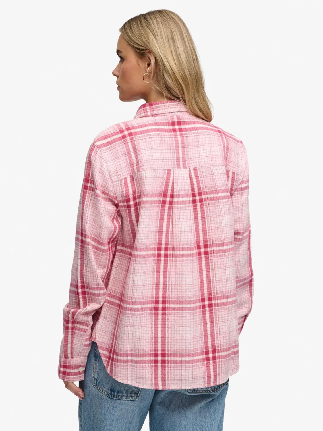 Розовая фланелевая рубашка в клетку Superdry Lumberjack — фото 3