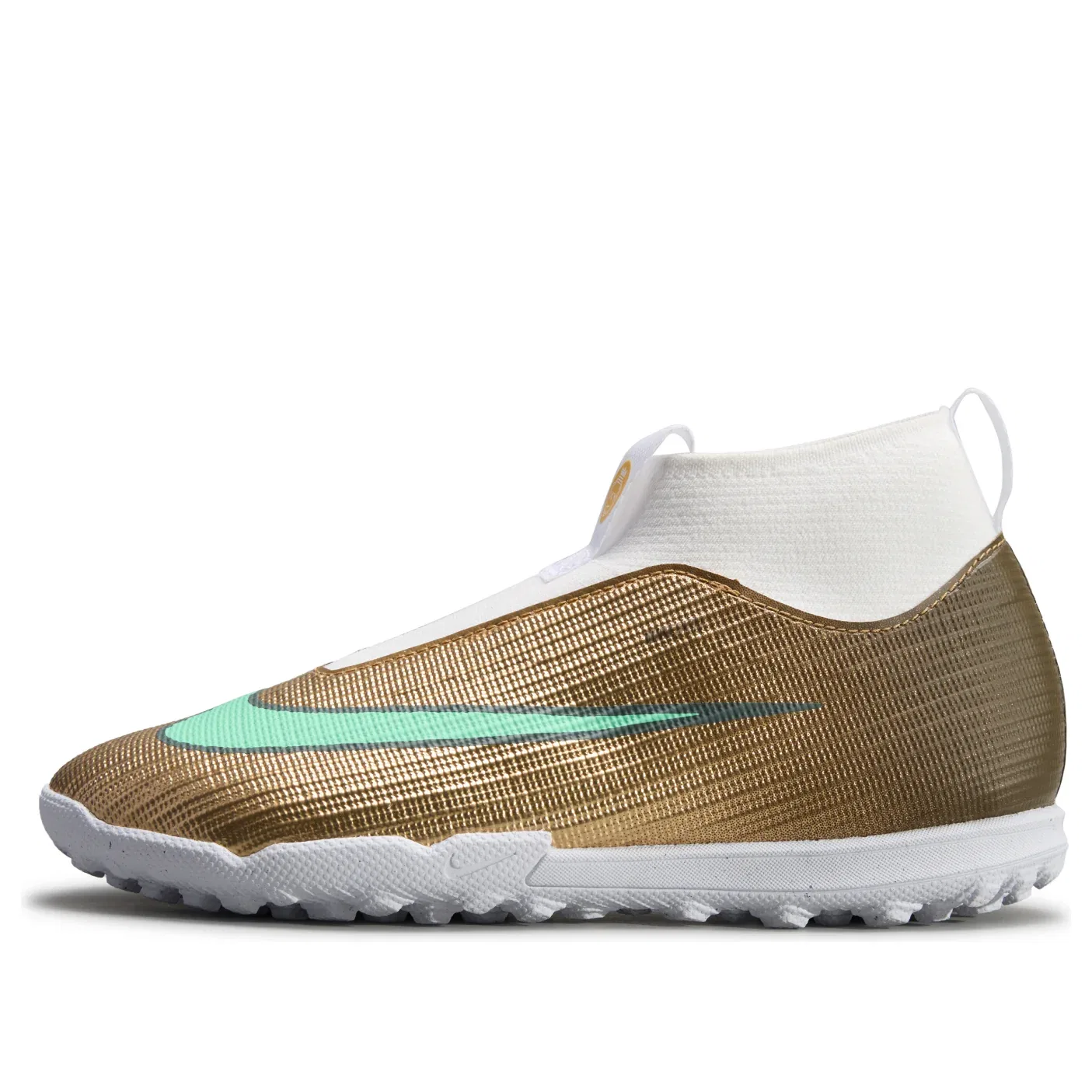 Детские кроссовки Jr. Mercurial Superfly 11 Academy TF High 'Kylian Mbappe Golden Boot' Nike, Metallic Gold/Green Glow