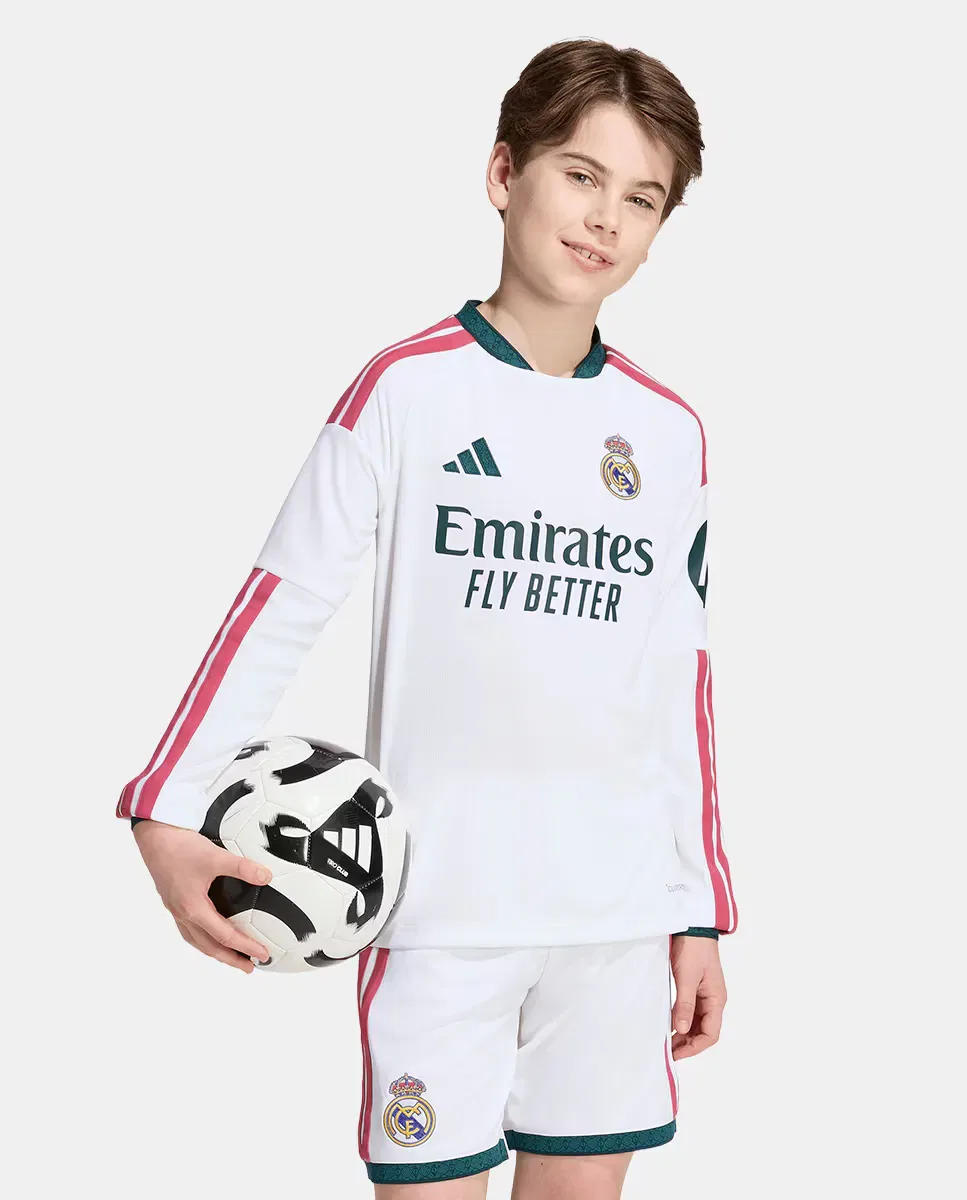 Детская футболка с длинным рукавом Real Madrid CF 2026-2027 LS adidas, Blanco — фото 3