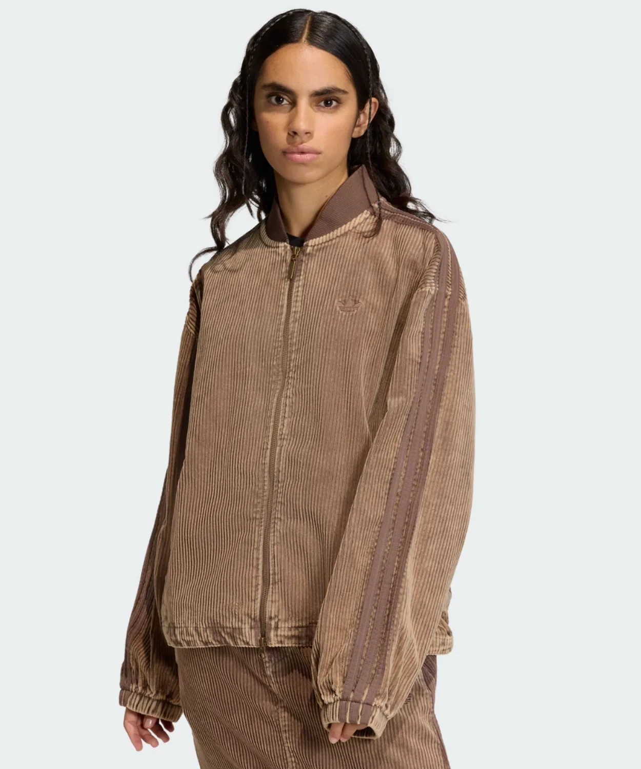Женская куртка из вельвета оверсайз с молнией Corduroy SST Jacket Adidas, Brown