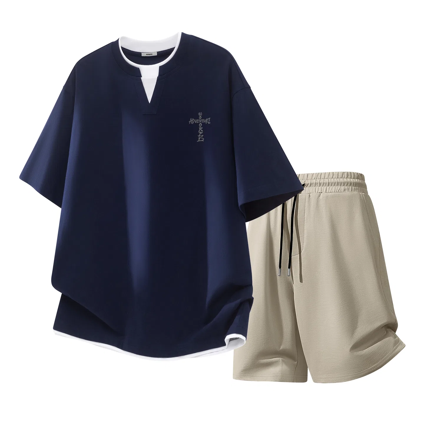 Детский комплект спортивной одежды с принтом MINISO, Navy Blue + Khaki