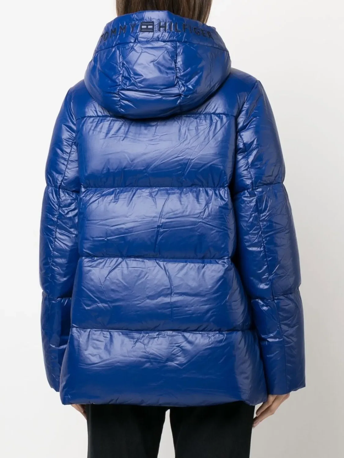 Удлиненная куртка с капюшоном цвета кобальт Tommy Hilfiger, кобальтовый — фото 3