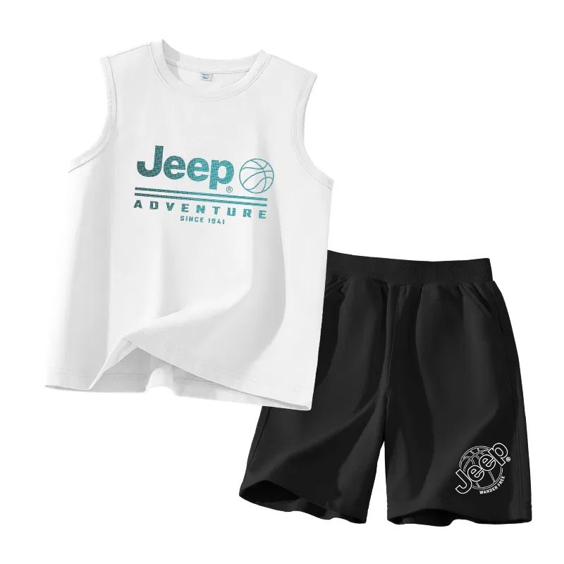 Детский спортивный комплект для мальчиков с принтом Jeep, Orange/E Polka Dot Blue-Black/E Basketball Cut-Out Lower Left K — фото 3
