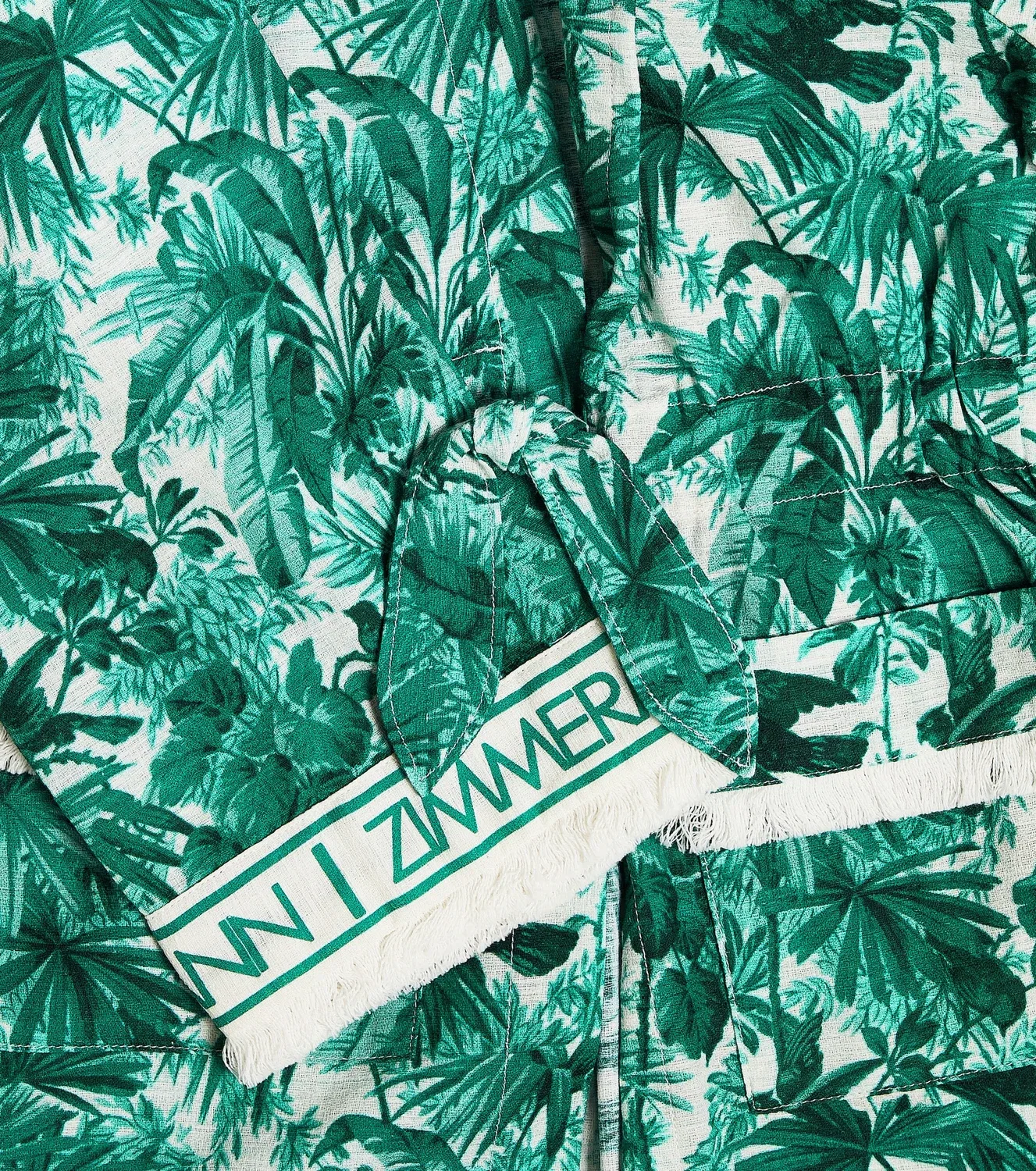 Ночная рубашка с капюшоном Zimmermann Kids, Green Palm — фото 2