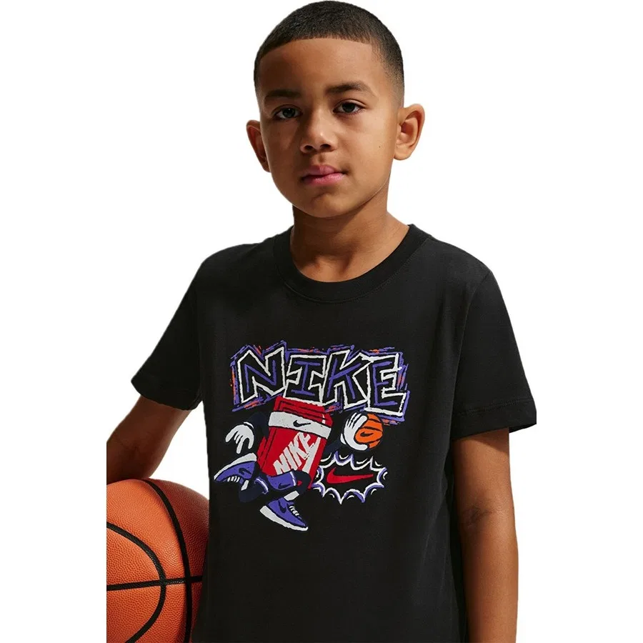 Футболка с графическим принтом Box Hoops Nike, Черный