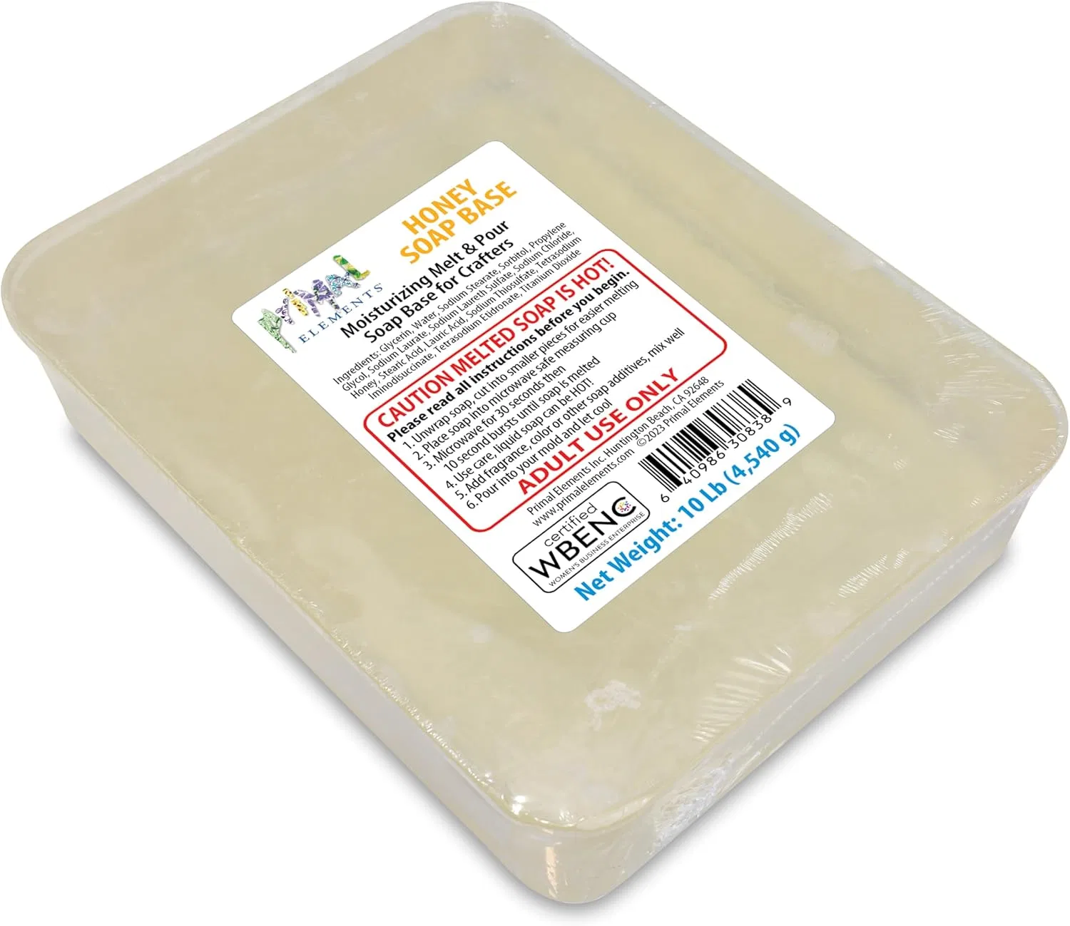 Мыльная основа Primal Elements Honey, увлажняющая, для крафта, 160 г