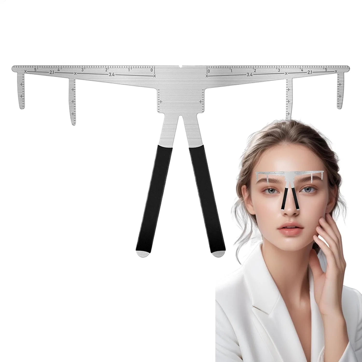 Трафарет для бровей Xinhuju, 14 x 8 x 1 см, Металлический