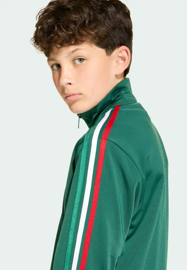 Свободная тренировочная куртка firebird для легкой атлетики Adidas Originals, Team Dark Green Dark Football Gold — фото 4