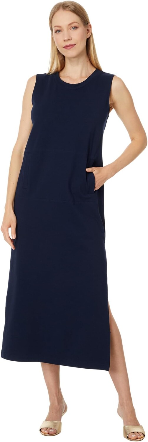 

Платье Norma Kamali Sleeveless Tailored Terry Side Slit Gown, цвет True Navy