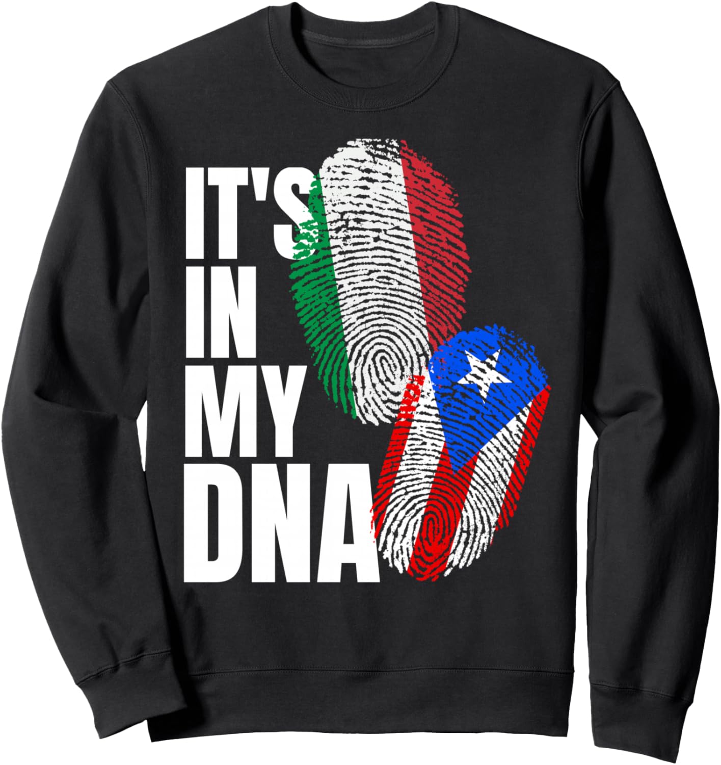 

Толстовка с изображением флага, символизирующего сочетание итальянской и пуэрториканской ДНК Italian Puerto Rican, черный