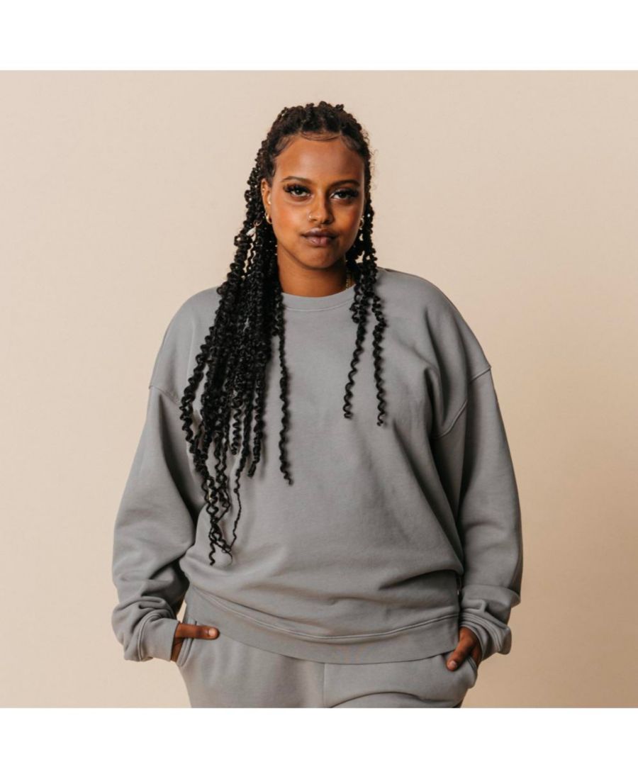 

Женский плюшевый комбинезон из органического хлопка с круглым вырезом, свободного кроя Ocio, Ash