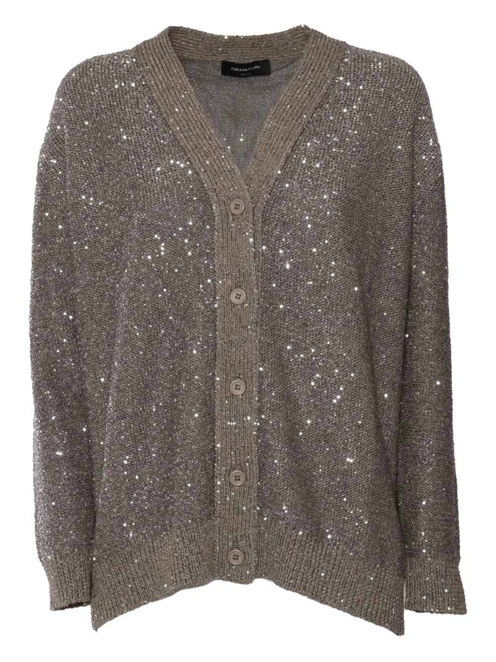 

Кардиган с пайетками Fabiana Filippi, коричневый