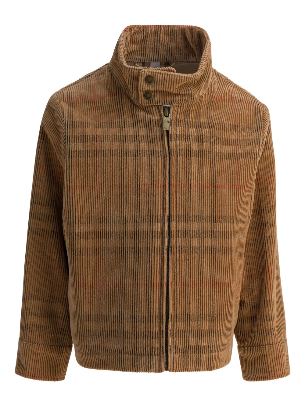

Куртка на молнии из клетчатого вельвета BURBERRY KIDS, коричневый