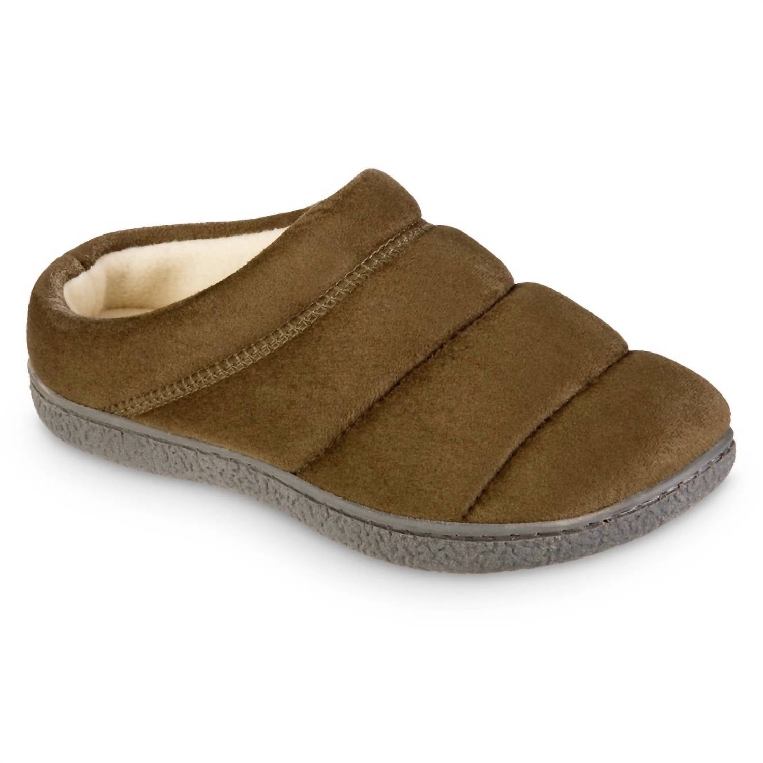 Женские тапочки-сабо из переработанной микрозамши цвета оливы Isotoner, оливковый