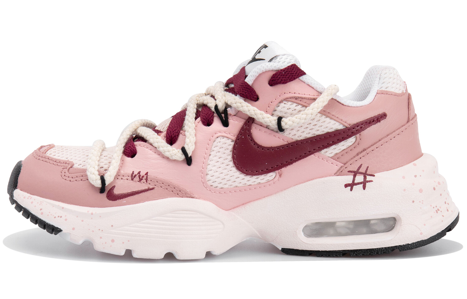 

Кроссовки Air Max Fusion женские с низким верхом, белые/розовые/красные Nike