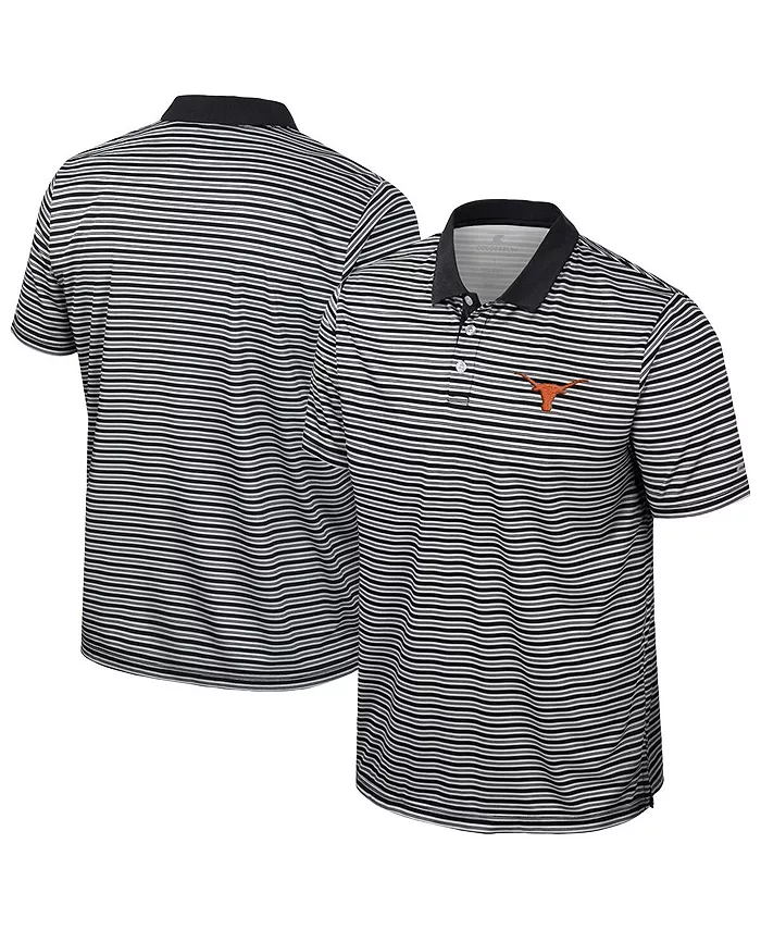 

Мужская полосатая поло Texas Longhorns черного цвета Colosseum