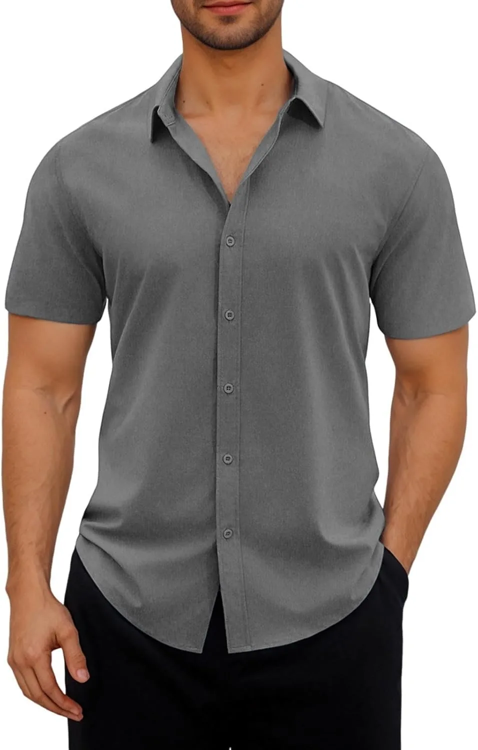 

Мужская рубашка с коротким рукавом Casual Button Down Wrinkle Free