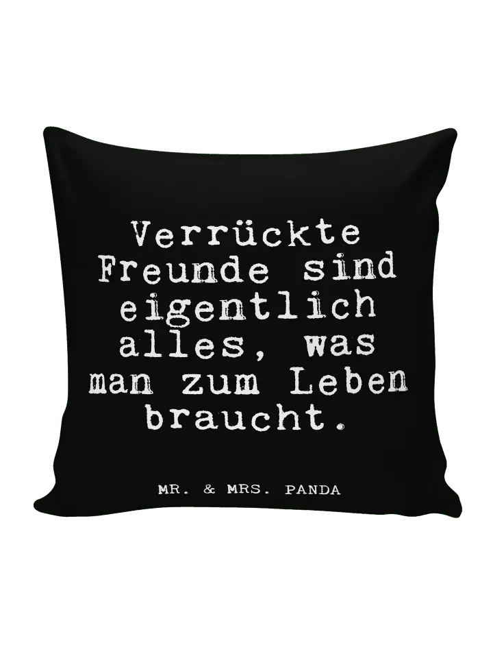 

Подушка Mr & Mrs Panda 40x40 Verrückte Freunde sind eigentlich, черный