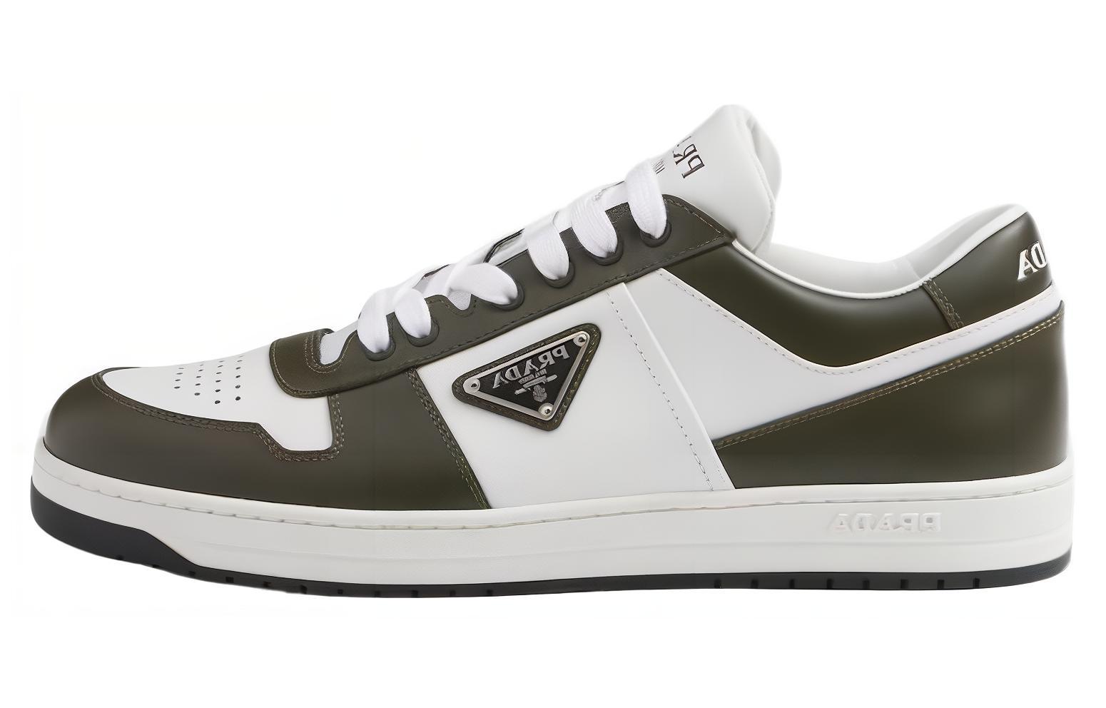 

Кроссовки Downtown Colour Block из кожи PRADA, White Green