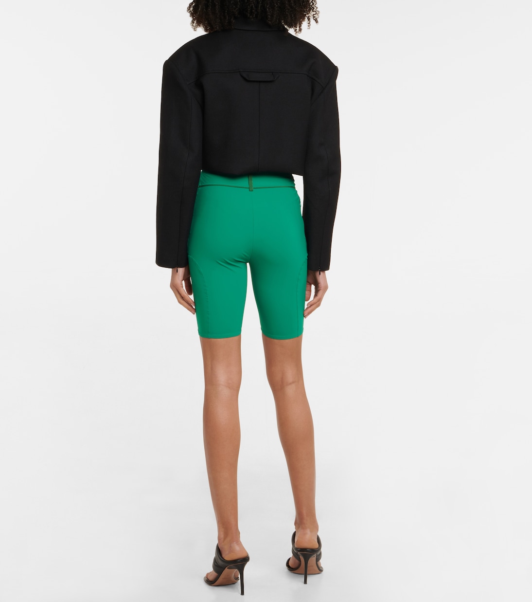 Байкерские шорты с высокой талией Le Short Tuba Jacquemus, зеленый — фото 3