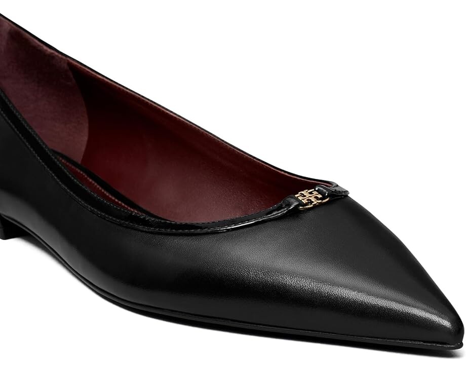 Туфли на плоской подошве Tory Burch Double T Buckle Pointed Toe Flats, цвет Perfect Black/Perfect Black — фото 4