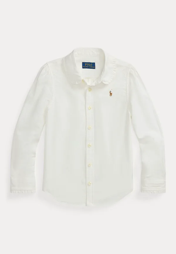 Хлопковая рубашка оксфорд 714y, блузка на пуговицах Polo Ralph Lauren, White