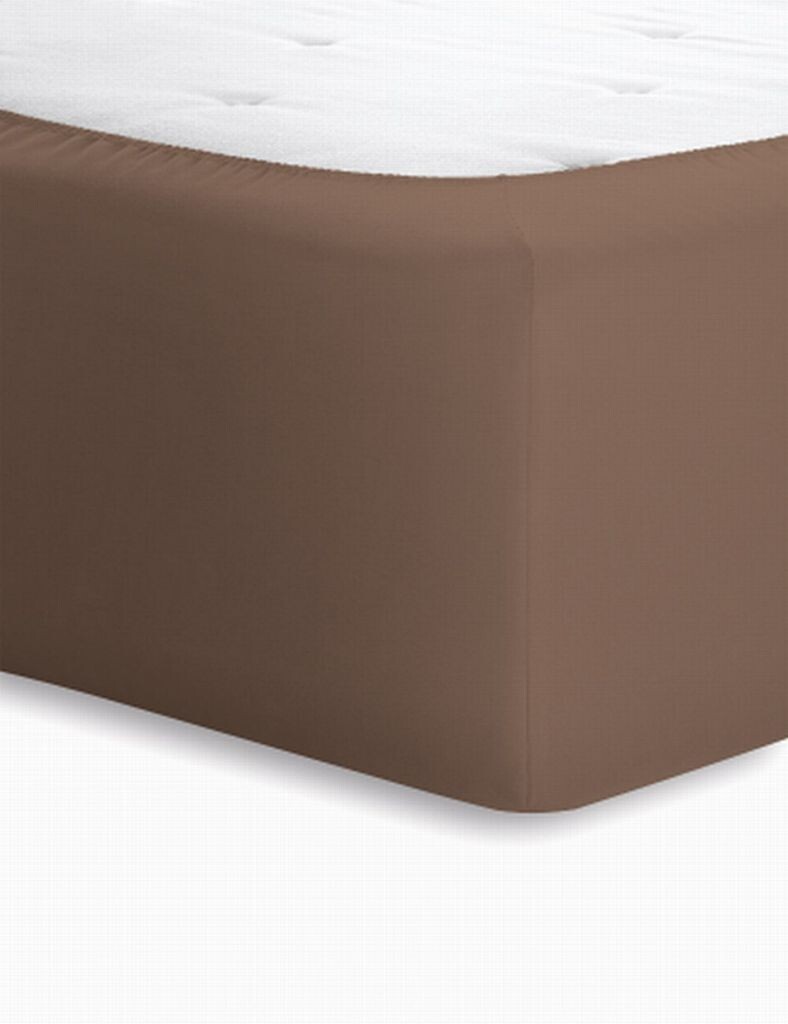 

Простыня Schlafgut трикотаж с эластаном Box Spring 120x200 - 130x220 см какао