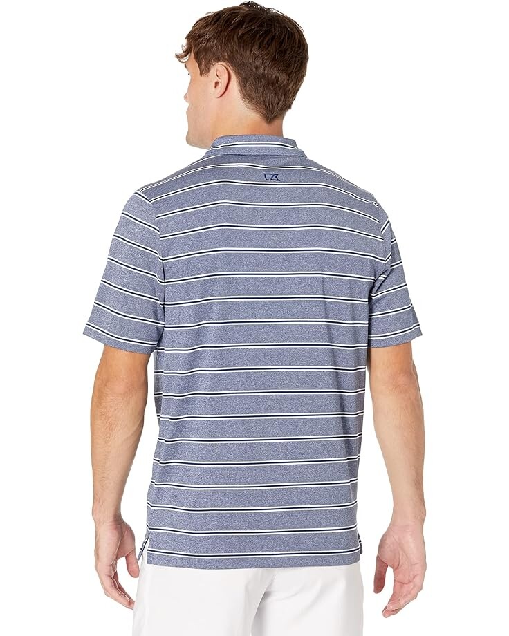 

Поло Cutter & Buck Forge Heathered Stripe Stretch Polo, индиго