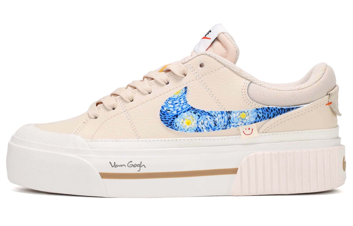 

Кроссовки для скейтборда Court Legacy женские с низким верхом бежево-синий Nike