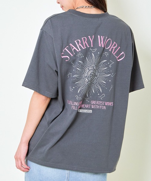 

Женская футболка с коротким рукавом, свободного кроя, с вышитым логотипом на спине GORGE