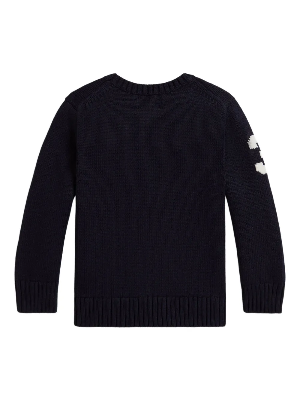 Свитер Polo Bear вязки интарсия Polo Ralph Lauren Kids, синий — фото 2
