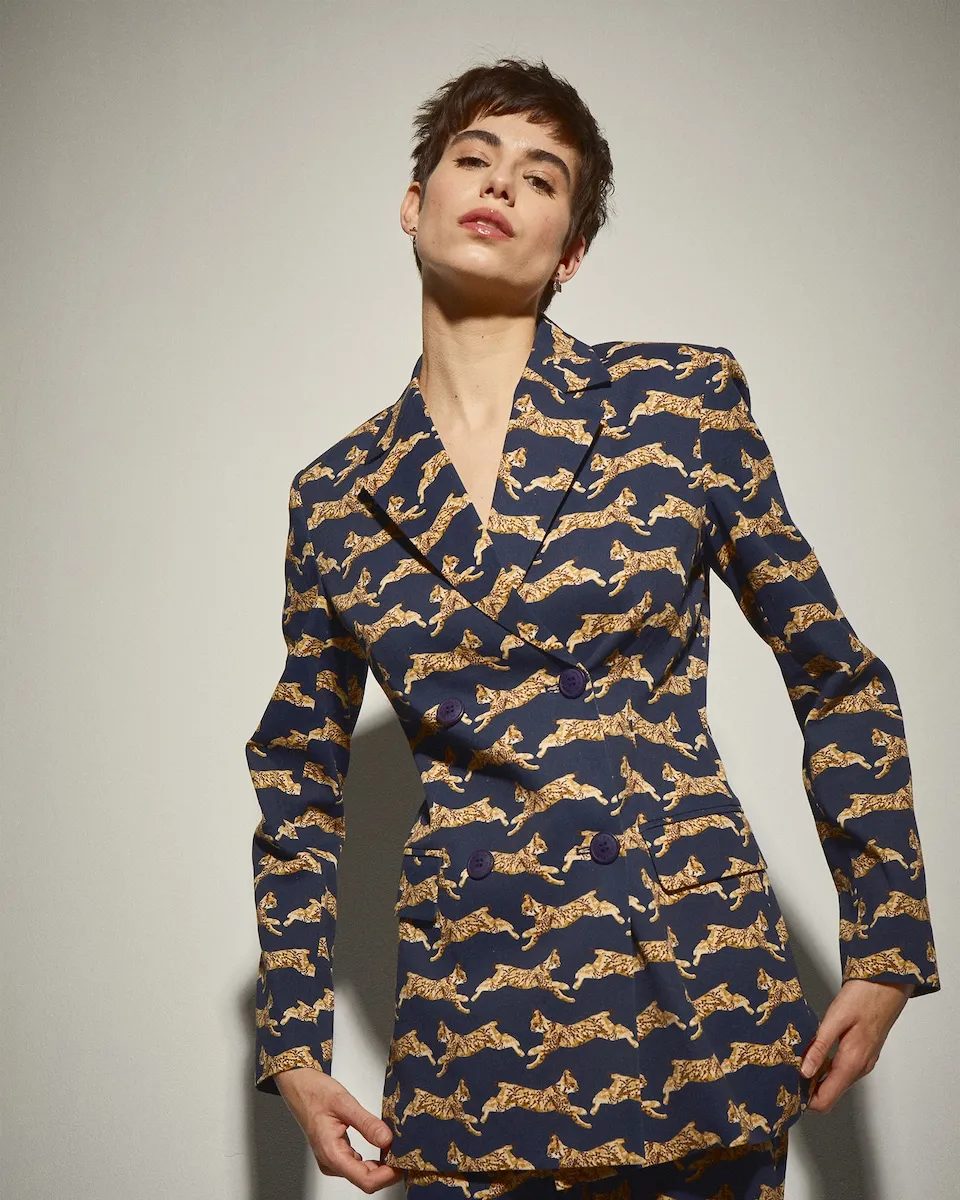 

Женский блейзер с рысями Dolores Promesas, темно-синий