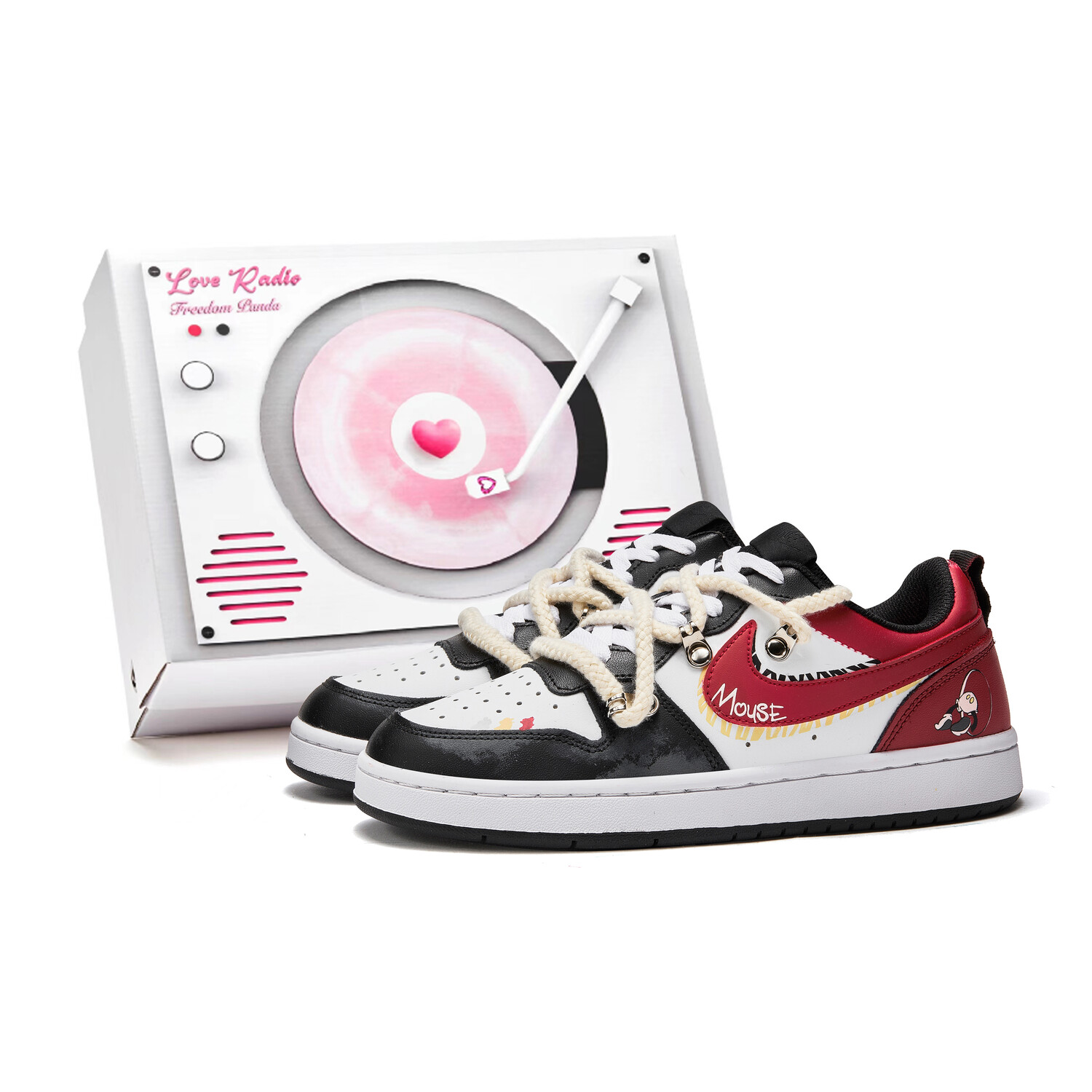 

Кроссовки Nike Court Borough Skateboarding Shoes Women's Low-top Black/Red, черный/красный