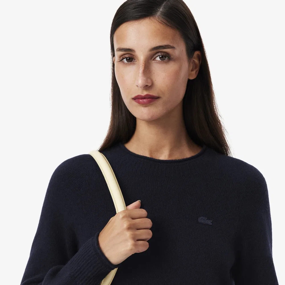 Платье Lacoste шерстяное мини приталенное, тёмно-синее — фото 2