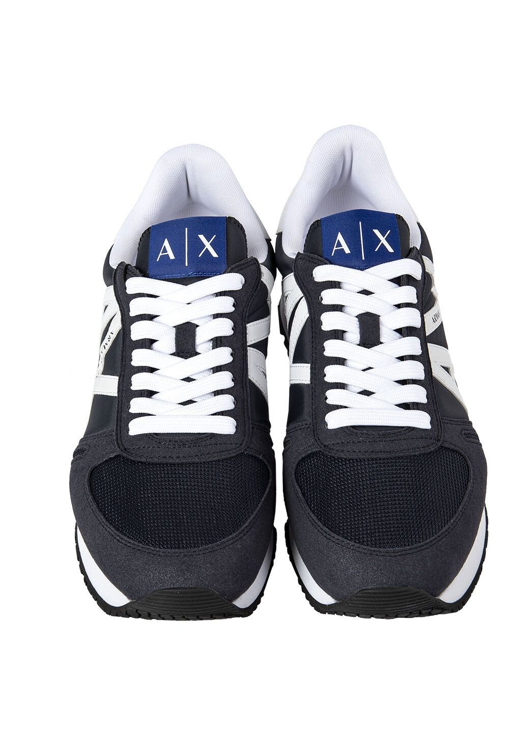 Мужские кроссовки низкие на шнуровке, ретро, ​​логотип ARMANI EXCHANGE, цвет Marine — фото 2